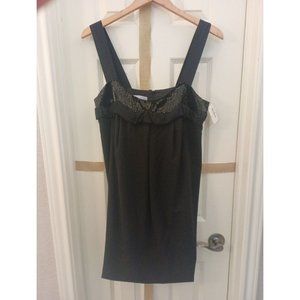 Nwt Women's Vera Wang Wool/Silk Black Elegant Bead Detail Dress Size 8
